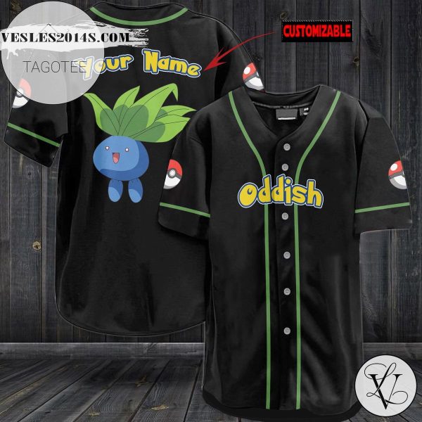 Personalized Oddish Baseball Jersey – Black