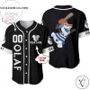 Personalized Olaf Frozen Playing Baseball All Over Print Baseball Jersey – Black