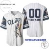 Personalized Olaf Snowman Frozen All Over Print Pinstripe Baseball Jersey – White