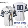 Personalized Olaf Snowman Frozen All Over Print Pinstripe White Baseball jersey