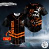 Personalized Orange Roses Sugar Skull Custom Baseball Jersey