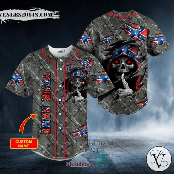 Personalized Patriotism CSA US Flag Shh Skull Custom Baseball Jersey