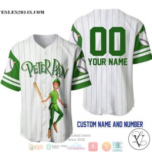 Personalized Peter Pan Pinstripe White Baseball Jersey