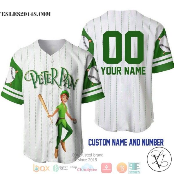 Personalized Peter Pan Pinstripe White Baseball Jersey