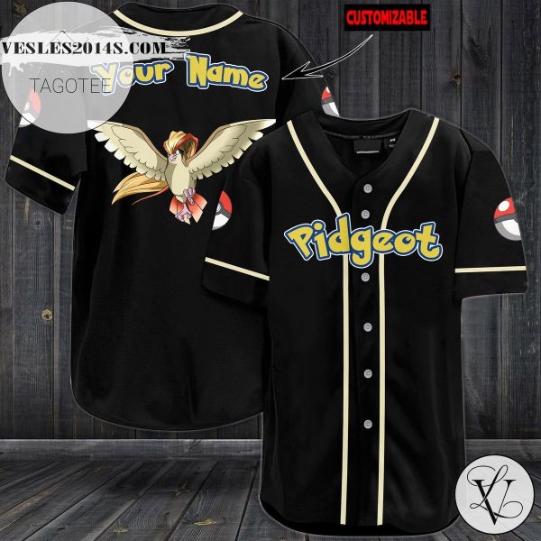 Personalized Pidgeot Baseball Jersey – Black