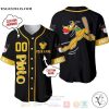 Personalized Pluto Dog Playing Baseball All Over Print Black Baseball jersey
