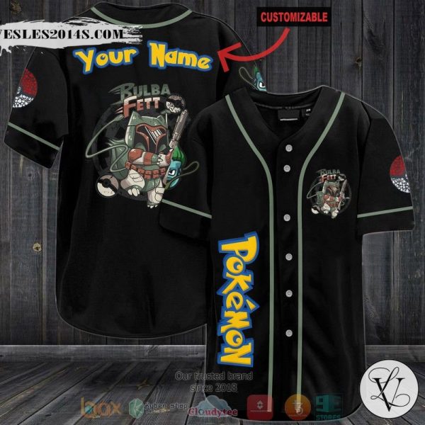 Personalized Pokemon Bulba Fett Baseball jersey