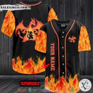 Personalized Pokemon Charizard Flame Baseball Jersey
