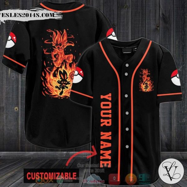 Personalized Pokemon Cinderace Baseball jersey