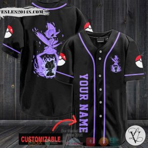 Personalized Pokemon Gardevoir black Baseball jersey