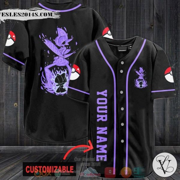 Personalized Pokemon Gardevoir black Baseball jersey