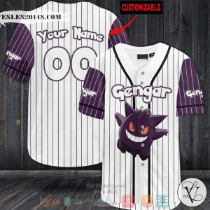 Personalized Pokemon Gengar Baseball jersey