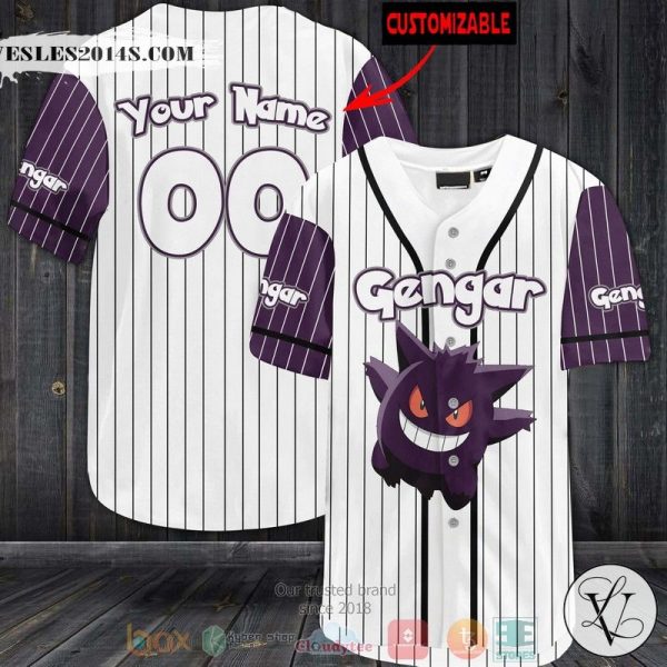 Personalized Pokemon Gengar Baseball jersey
