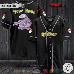 Personalized Pokemon Grimer Baseball jersey