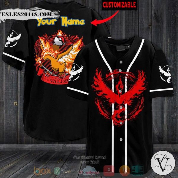 Personalized Pokemon House Valor Baseball jersey