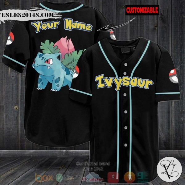 Personalized Pokemon Ivysaur custom Baseball jersey