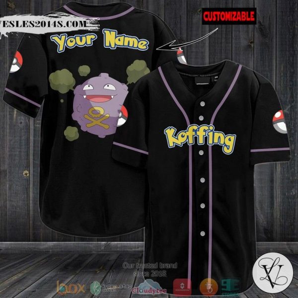 Personalized Pokemon Koffing Baseball Jersey