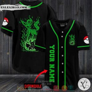 Personalized Pokemon Leafeon Baseball jersey