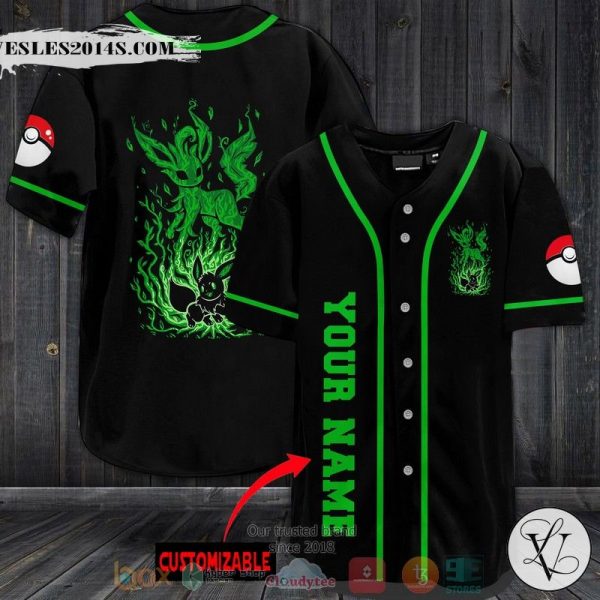 Personalized Pokemon Leafeon Baseball jersey