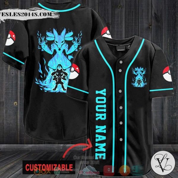 Personalized Pokemon Lucario Baseball jersey