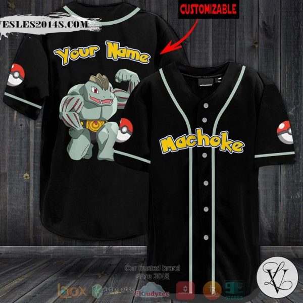 Personalized Pokemon Machoke custom Baseball jersey
