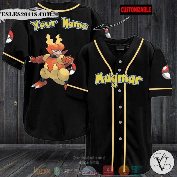Personalized Pokemon Magmar Baseball Jersey