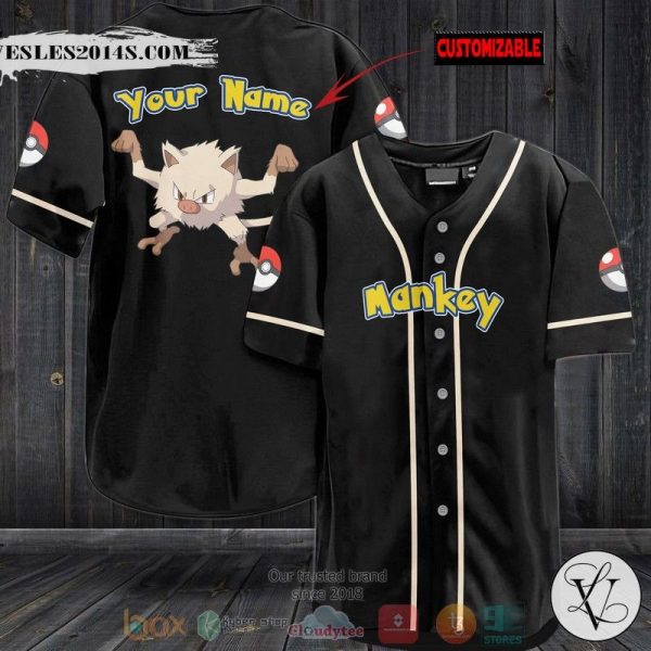 Personalized Pokemon Mankey custom Baseball jersey