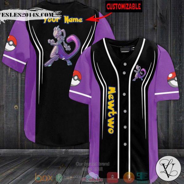 Personalized Pokemon Mewtwo Baseball Jersey Tir