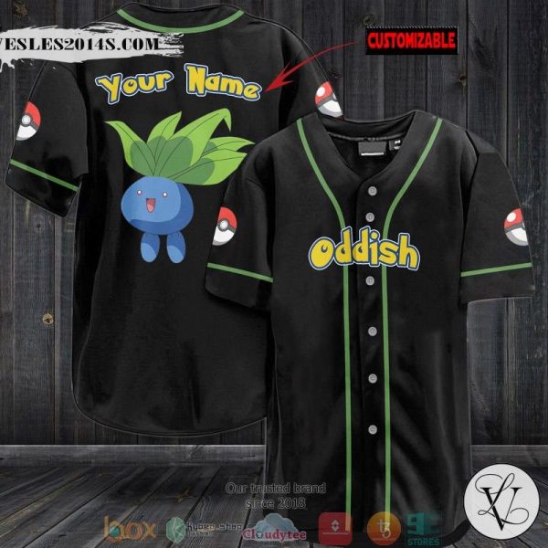 Personalized Pokemon Oddish Baseball Jersey
