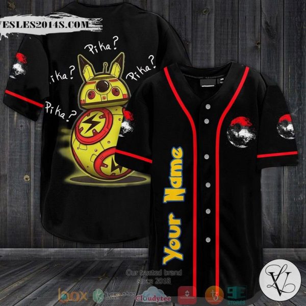 Personalized Pokemon Pika Pika Baseball Jersey