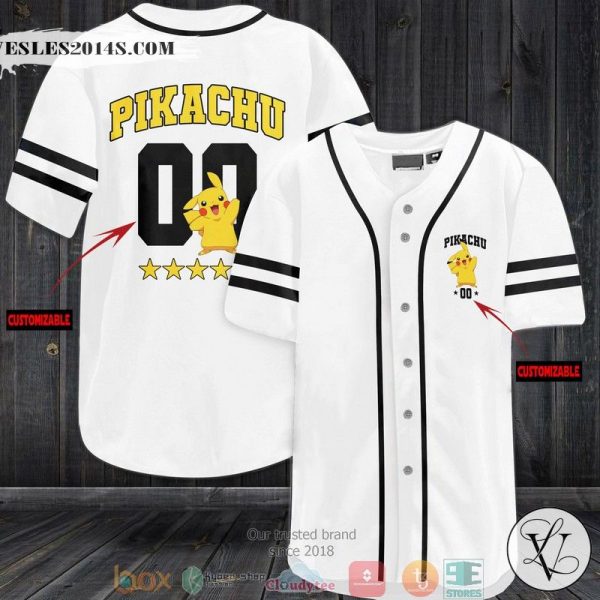 Personalized Pokemon Pikachu Baseball Jersey