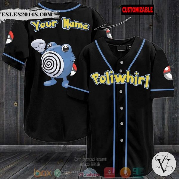 Personalized Pokemon Poliwhirl Baseball Jersey