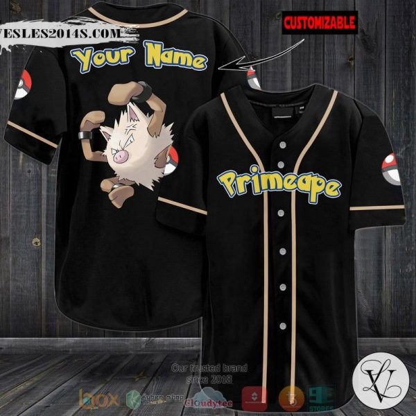 Personalized Pokemon Primeape custom Baseball jersey