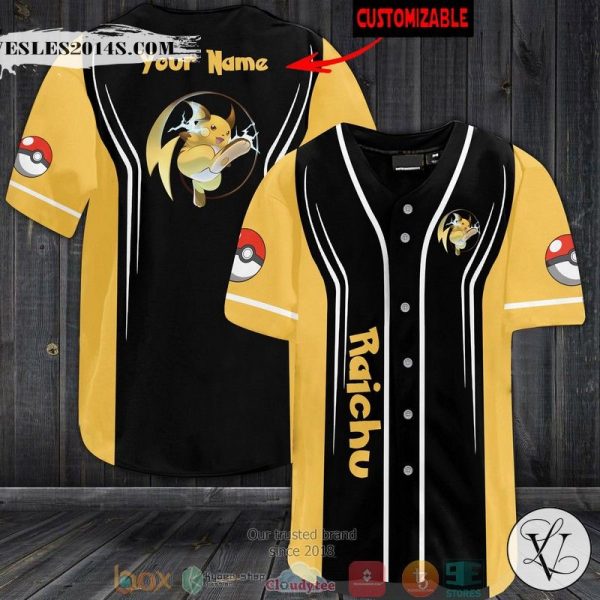 Personalized Pokemon Raichu Baseball Jersey