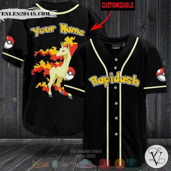 Personalized Pokemon Rapidash custom Baseball jersey