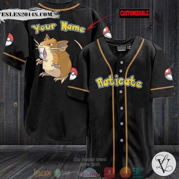 Personalized Pokemon Raticate Baseball Jersey
