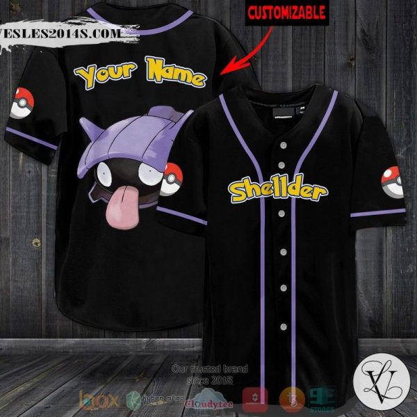 Personalized Pokemon Shellder custom Baseball jersey