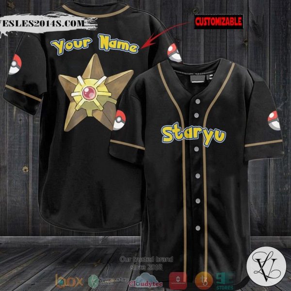 Personalized Pokemon Staryu Baseball Jersey