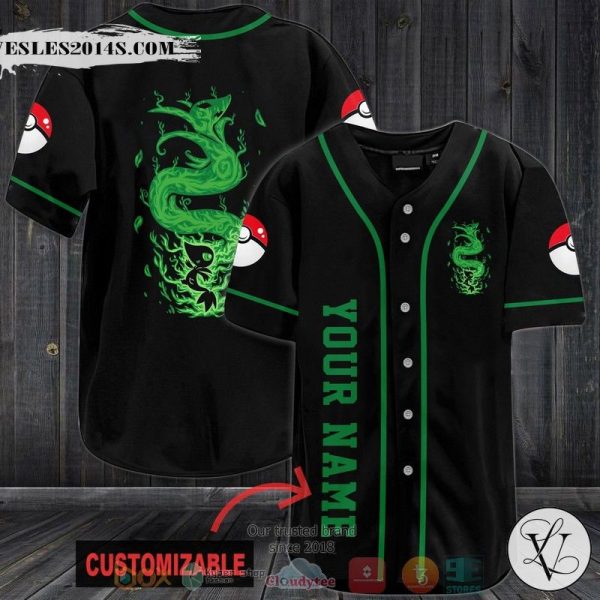 Personalized Pokemon The Grass Snake Baseball jersey