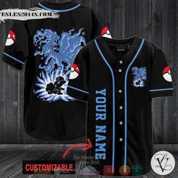 Personalized Pokemon Vulpix Baseball jersey eU7