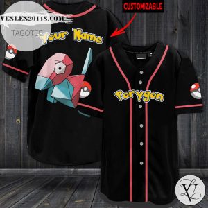 Personalized Porygon Baseball Jersey – Black