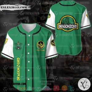 Personalized Power Rangers Mighty Morphin Dragonzord Custom Baseball Jersey