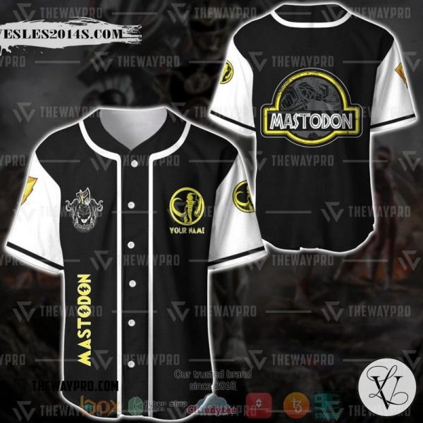 Personalized Power Rangers Mighty Morphin Mastodon Custom Baseball Jersey