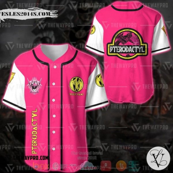 Personalized Power Rangers Mighty Morphin Pterodactyl Custom Baseball Jersey