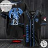 Personalized Powerful Blue Pokemon Baseball Jersey – Black
