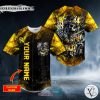 Personalized Punk Rock Gothic Hell Glow In The Dark Skull Custom Baseball Jersey