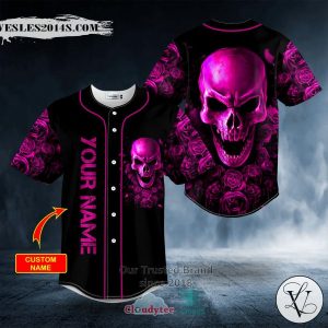 Personalized Purple Roses Sugar Skull Custom Baseball Jersey