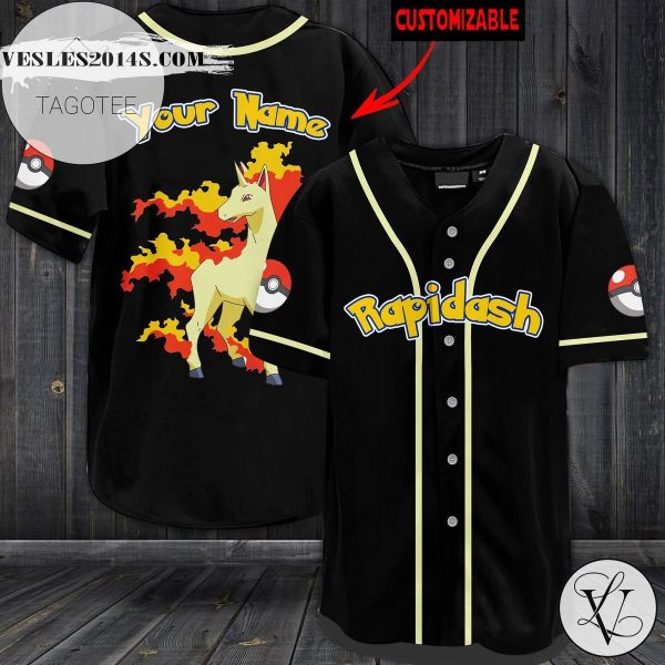 Personalized Rapidash Baseball Jersey – Black
