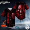 Personalized Red Rose Blood Skull Custom Baseball Jersey