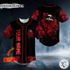 Personalized Red Rose Killer Skull Custom Baseball Jersey